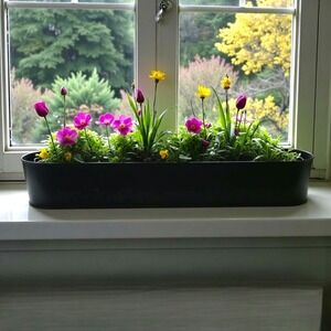 Magnolia Home Metal Shallow Trough Vase / Window‎ Box, Black - Joanna Gaines